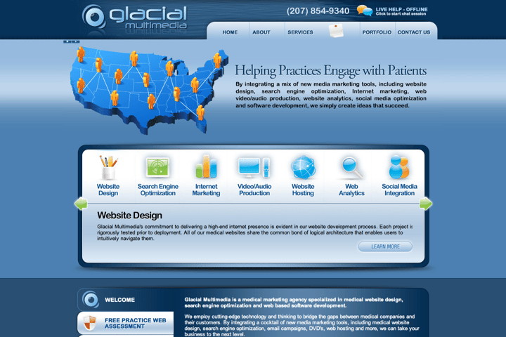 Glacial Multimedia website preview